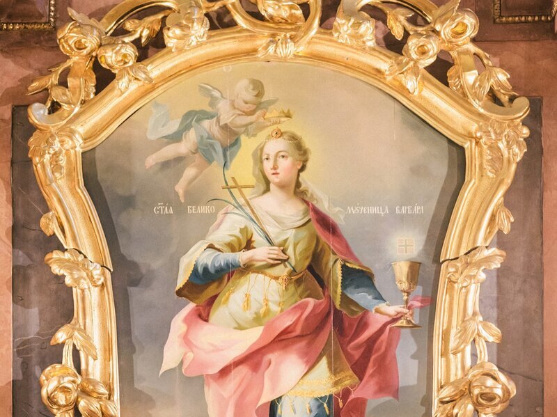 Ікона святої мучениці Варвари у храмі Барбареуму. Фото: kathpress.