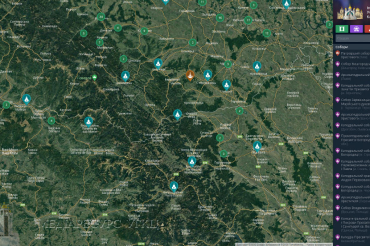 На Інтерактивну карту УГКЦ було нанесено українські греко-католицькі парафії та осередки в Румунії