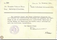 Дозвіл на душпастирство українців у дієцезії Пассау (1941).