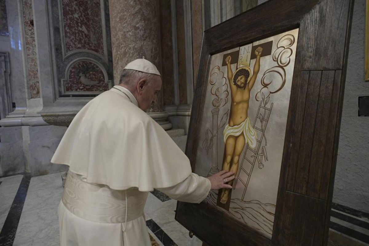 Папа Франциск очолив покаянну молитву перед іконою «Розп’яття Спасителя» із Зарваниці