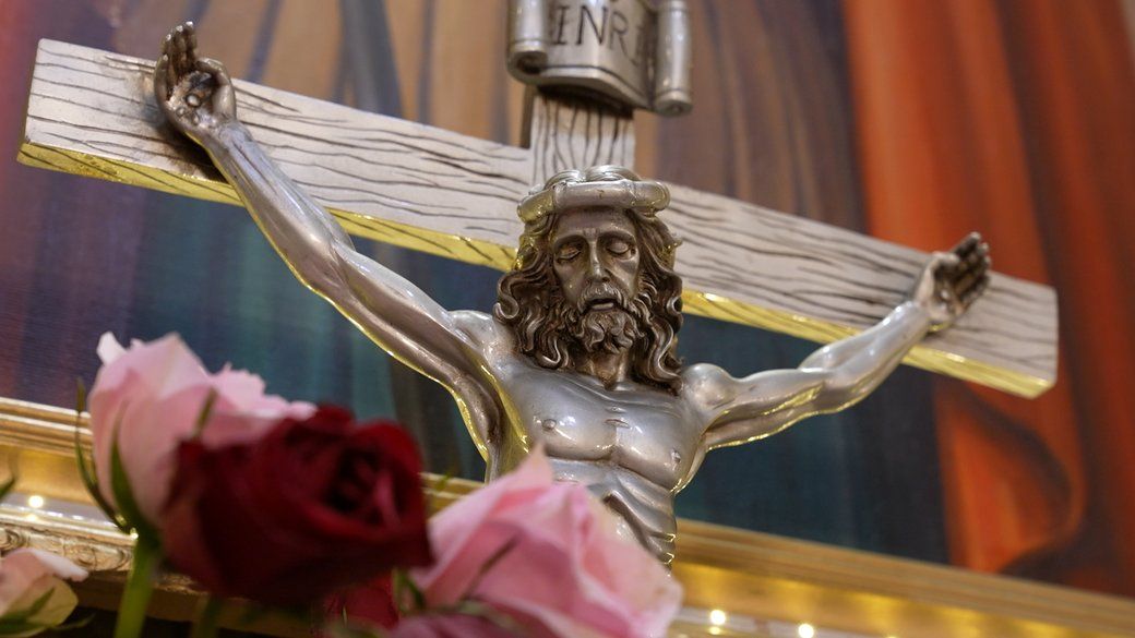 Розп'яття у храмі Святого Дмитрія Солунського, Івано-Франківськ. Джерело фото: Суспільне Івано-Франківськ.