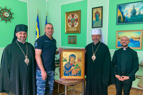 Глава УГКЦ передав командуванню Військово-морських сил України ікону Матері Божої Неустанної Помочі
