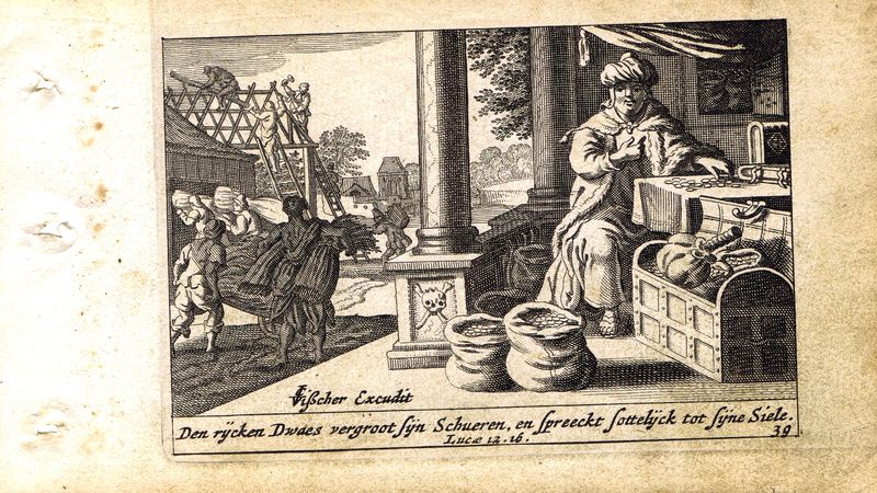 Пітер Схют, Нерозумний багач, гравюра, 1659 рік