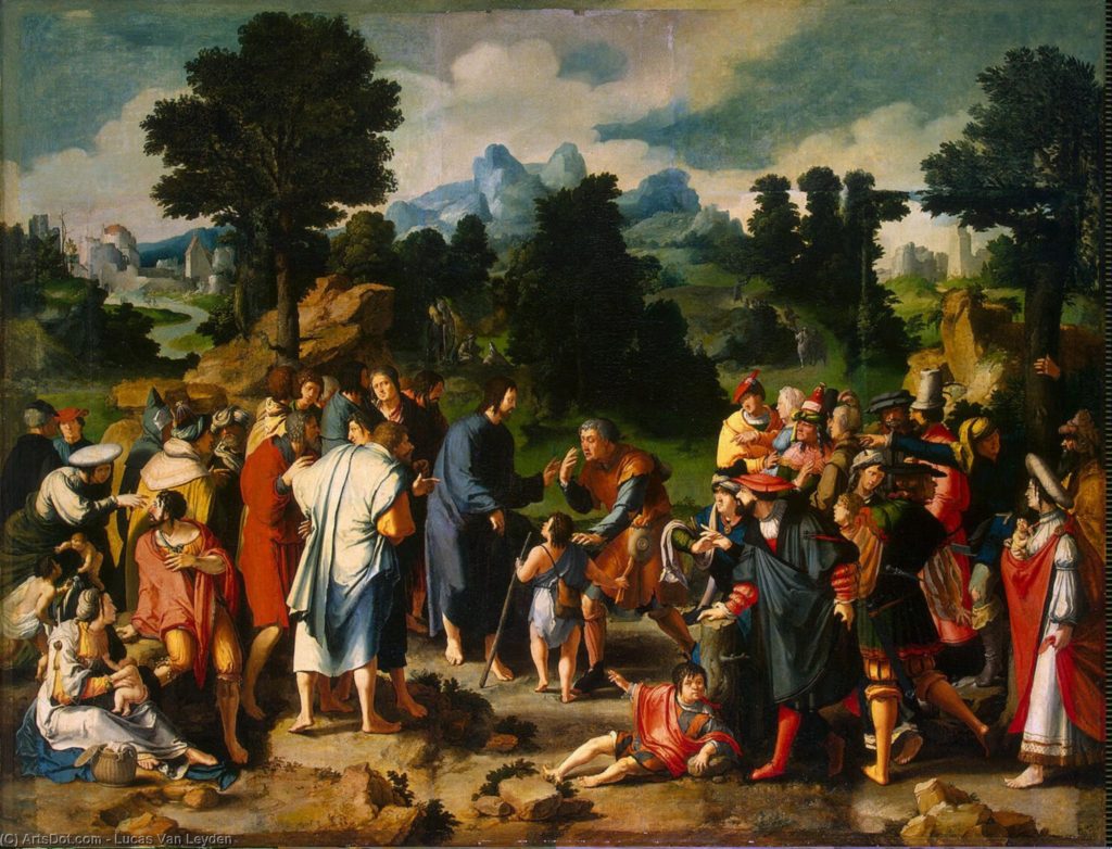 Лукас ван Лейден, “Ісус зцілює сліпого” (1531), Ермітаж, Санкт-Петербург (Росія)