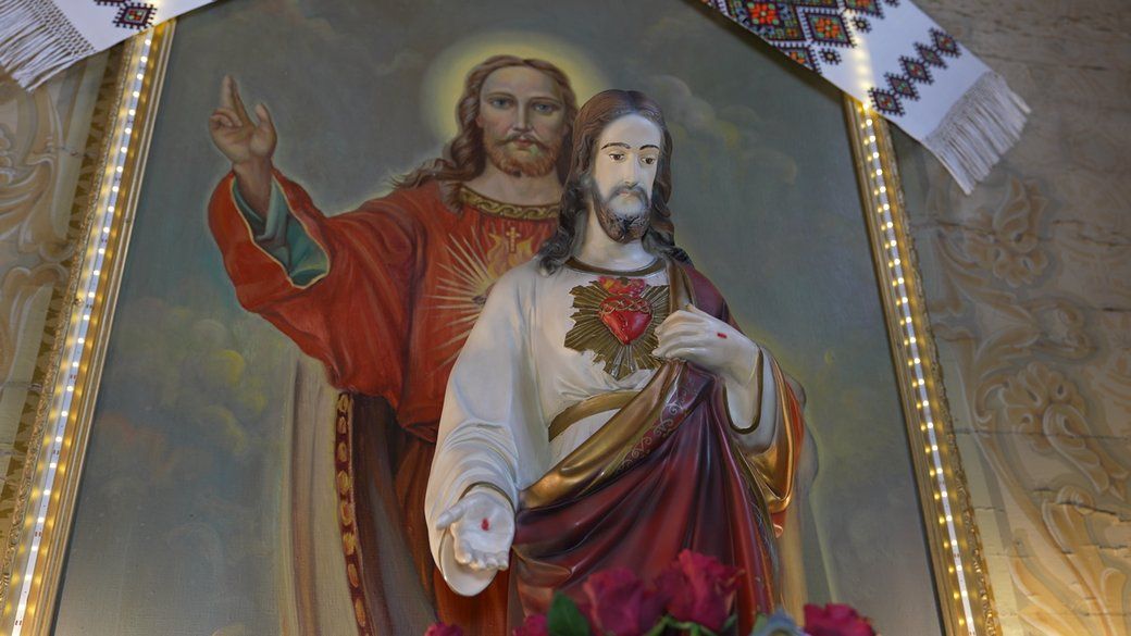 Статуя Ісуса Христа у храмі Святого Дмитрія Солунського, Івано-Франківськ. Джерело фото: Суспільне Івано-Франківськ.