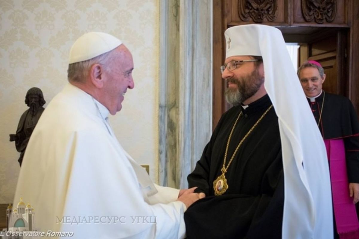 Глава УГКЦ зустрівся із Папою Франциском, який запевнив про молитовну підтримку України