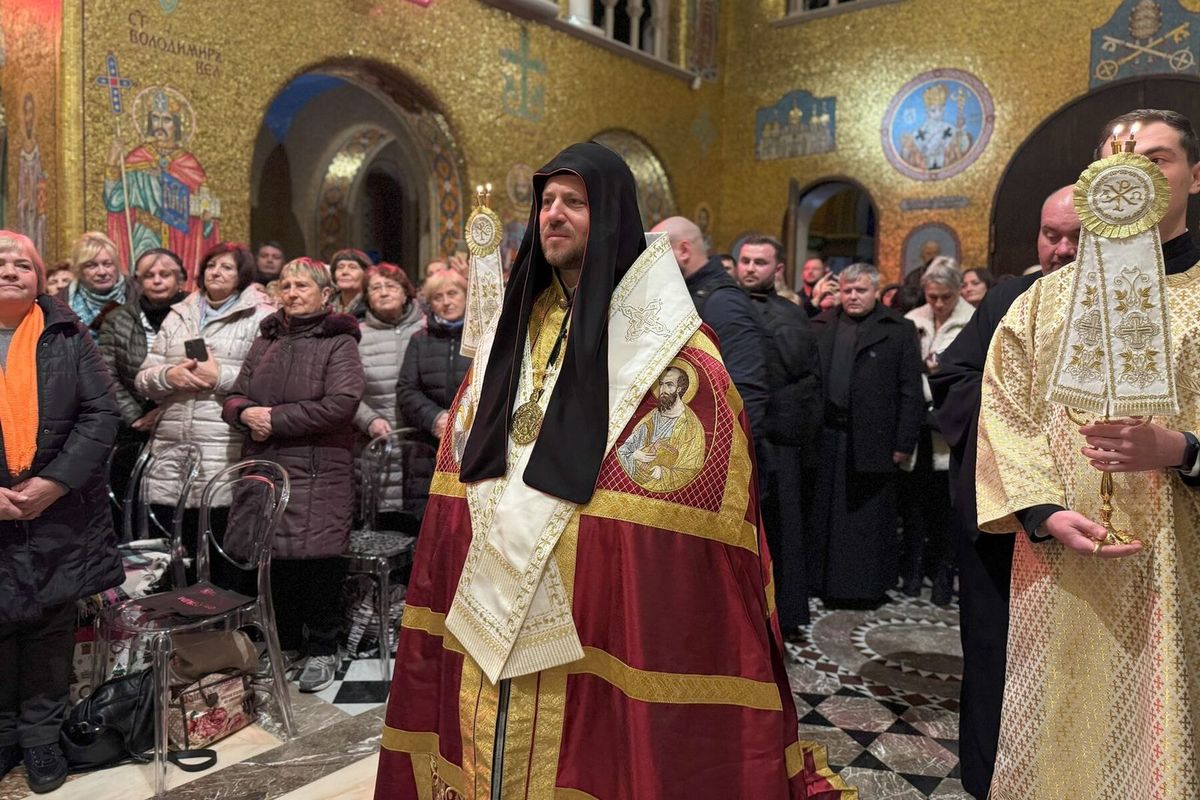Кардинал Микола Бичок під час молебню за мир в Україні в соборі Святої Софії в Римі, 9 грудня 2024 року. Фото: Юрко Ганчук/Товариство Свята Софія