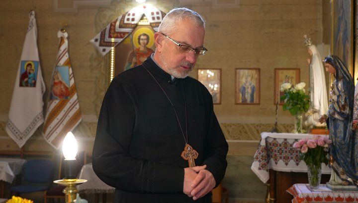 Парох парафії Святого Дмитрія Солунського та Преображення Господнього Борис Гобир. Джерело фото: Суспільне Івано-Франківськ.