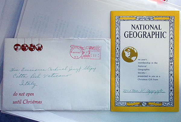 Абонемент на річну передплату на журнал "National Geograpic" на 1967 рік