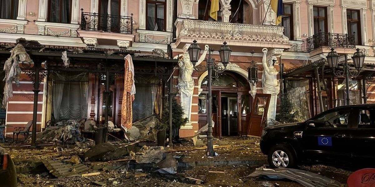 Руйнування історичного центру Одеси, спричинені російськими ударами, 31 січня 2025 року. Фото: EAWorldView