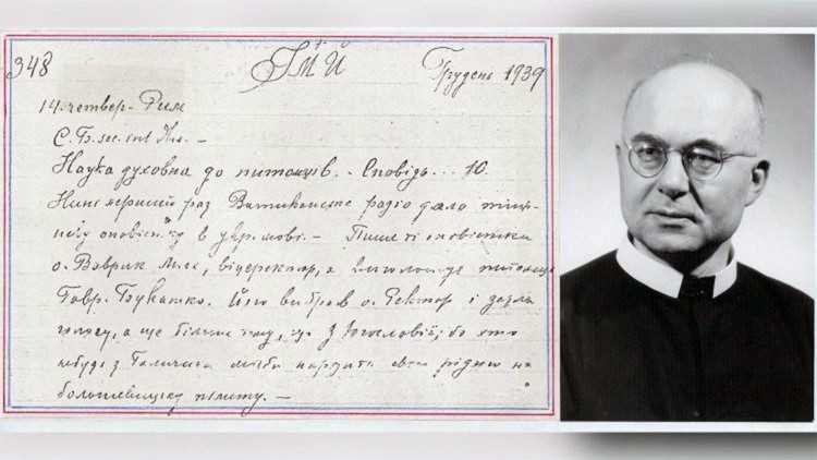 Запис у щоденнику о. Т. Галущинського ЧСВВ від 14 грудня 1939 року про першу передачу українською мовою з Ватикану 