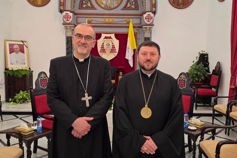 Владика Микола кардинал Бичок зустрівся з Патріархом Єрусалиму