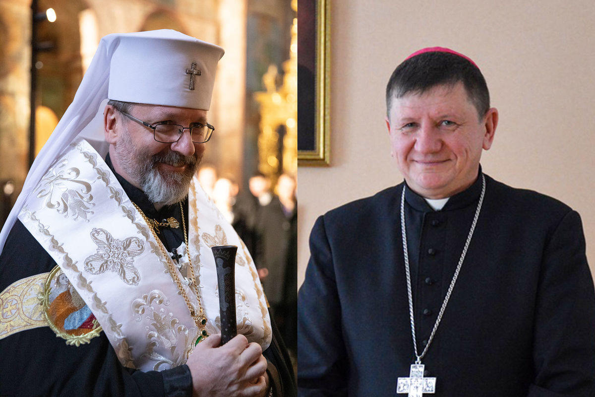 Глава УГКЦ привітав владику Віталія Скомаровського з обранням головою Конференції римо-католицьких єпископів України