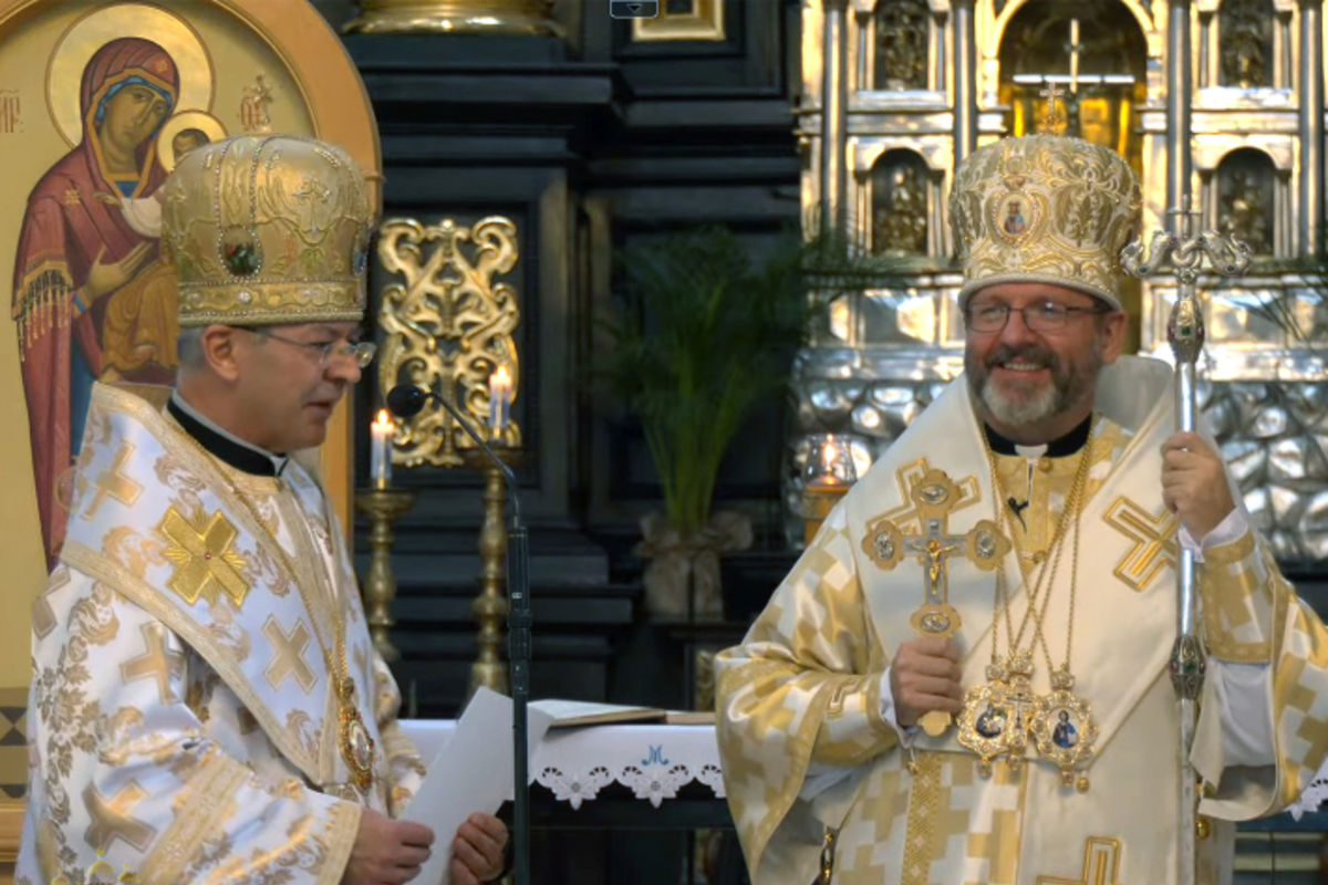 Блаженніший Святослав привітав владику Євгена Поповича з нагоди 60-річчя з дня народження та 35-ї річниці священства