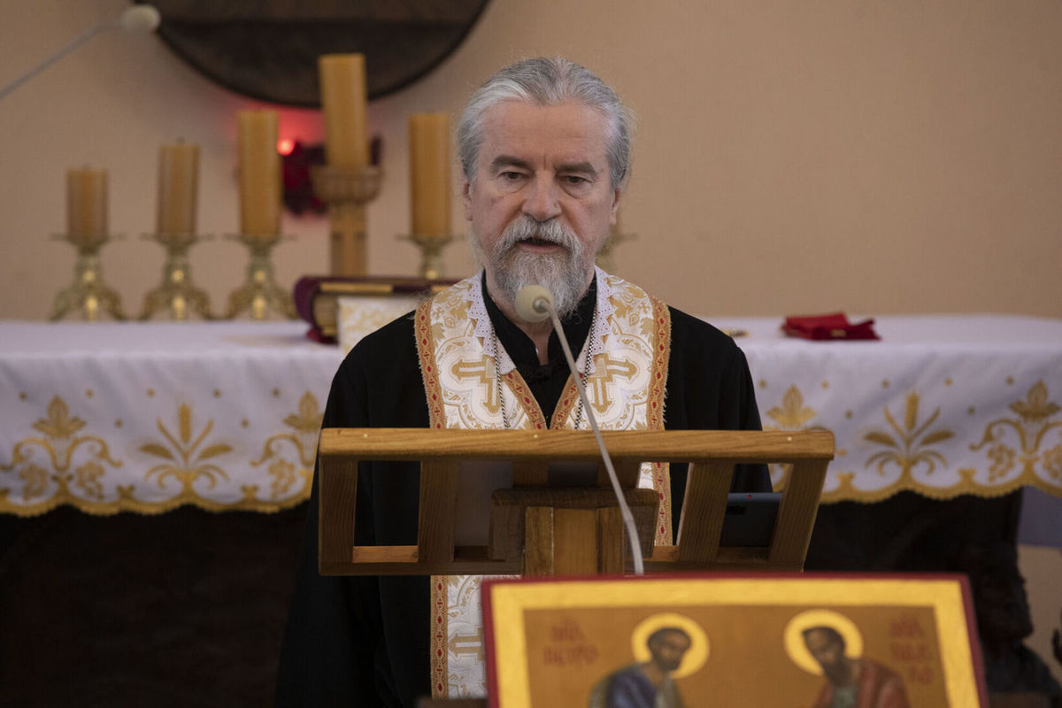 Архиєпископ-емерит Ігор Ісіченко під час духовних наук для членів Синоду Єпископів УГКЦ 2022 року у Перемишлі (Польща). Фото: Олександр Савранський.