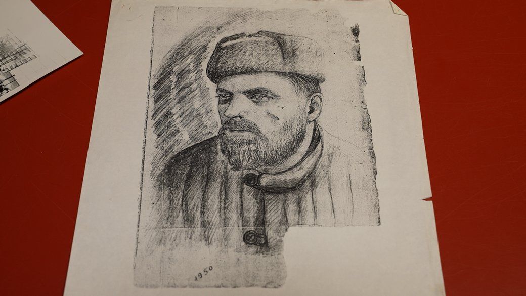 Копія портрета отця Івана Чав'яка на засланні, Чурубай-Нура, 1950 рік. Джерело фото: З архівів племінниці Наталії Цебрій.