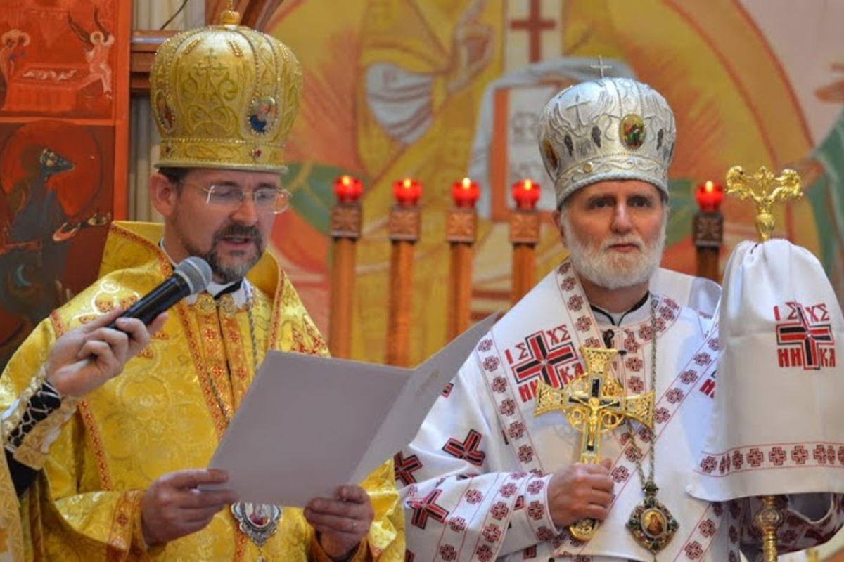 Владика Богдан Дзюрах привітав владику Бориса Ґудзяка із новим служінням