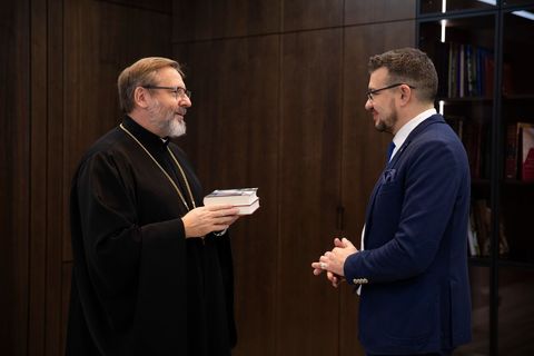 Блаженніший Святослав зустрівся з головою Українського інституту національної пам’яті Олександром Алфьоровим
