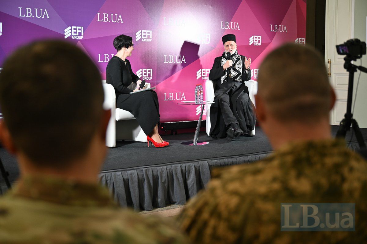 Архиєпископ Борис Ґудзяк і шеф-редакторка LB.ua Cоня Кошкіна