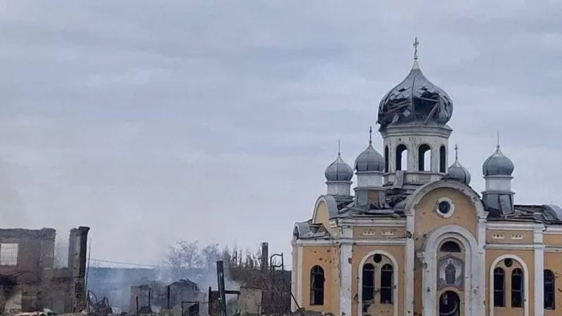 Храм після ракетного удару у с. Малин, Житомирська область