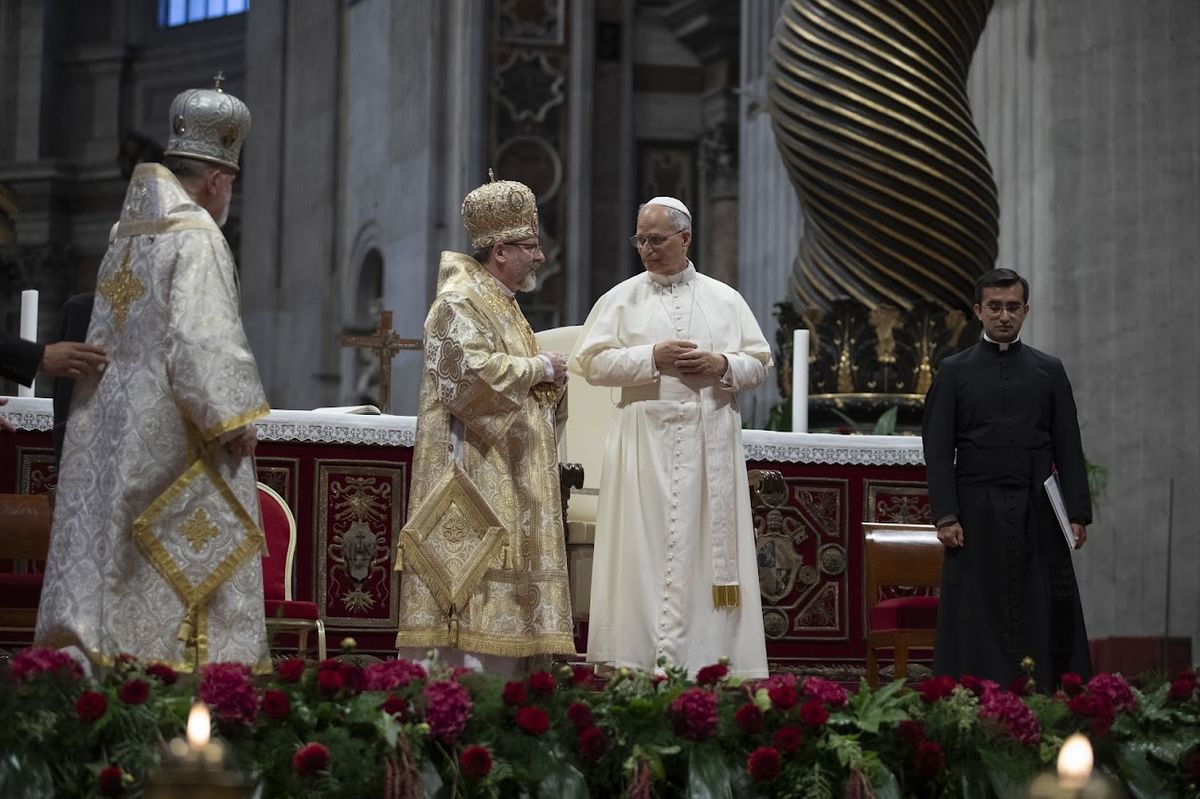 Зустріч Папи Лева XIV з українськими прочанами під час Ювілею українських греко-католиків до Риму, 28 червня 2025 року. Фото: Олександр Савранський.