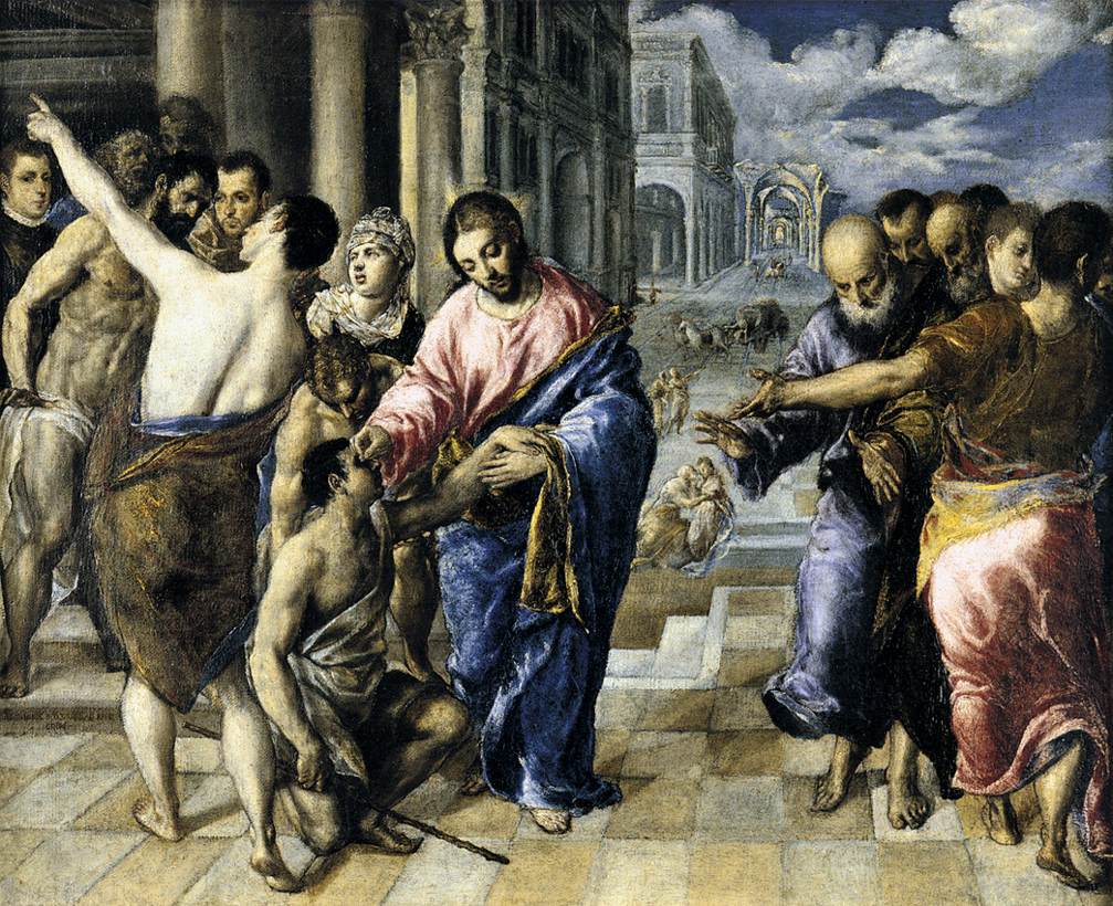 Ель Греко. Ісус оздоровляє сліпого, 1570-1575