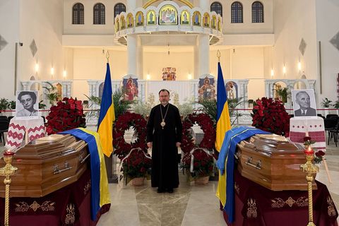 «Герої всіх поколінь черпали силу з тієї самої віри», — владика Ярослав Приріз на перепохованні Андрія Мельника в Києві